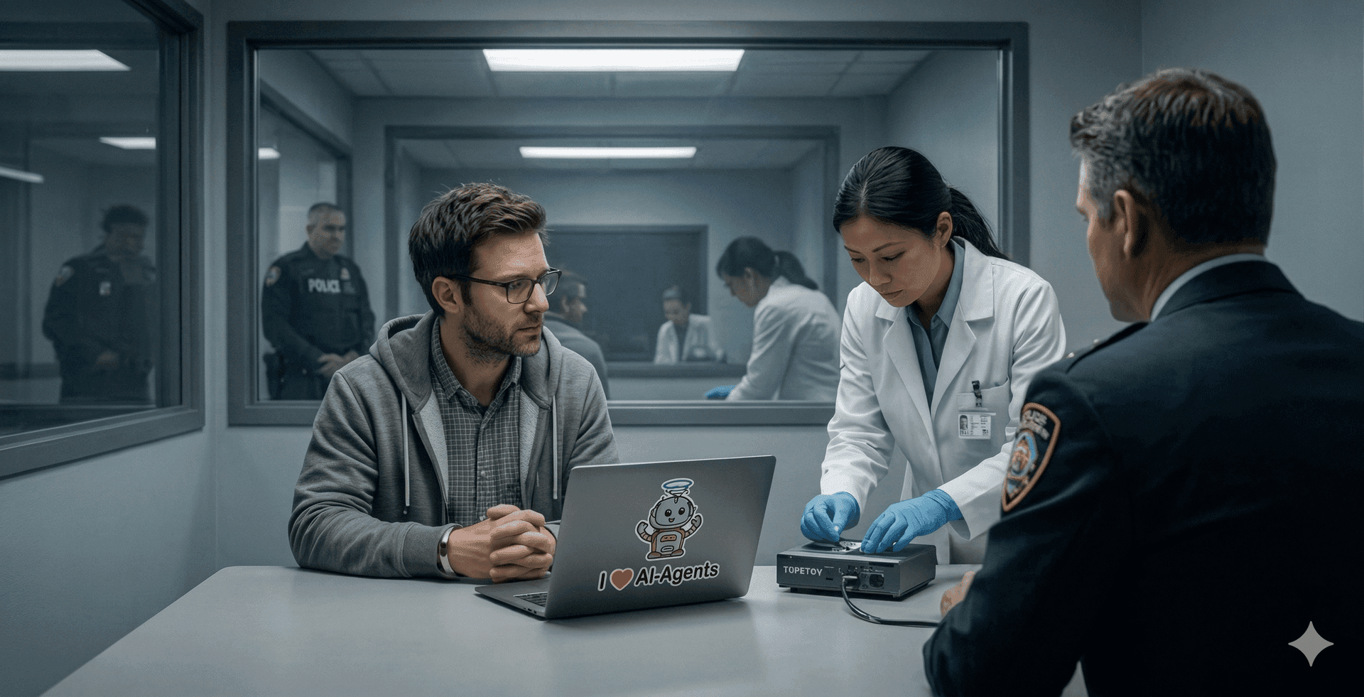Forensics examining a laptop, cloud AI vs local AI for European businesses